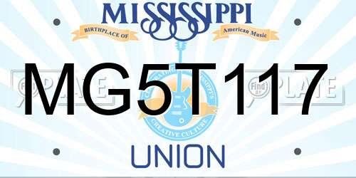 MG5T117 Mississippi License Plate