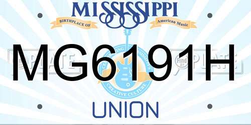 MG6191H Mississippi License Plate