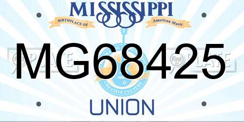 MG68425 Mississippi License Plate