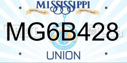 MG6B428 Mississippi License Plate