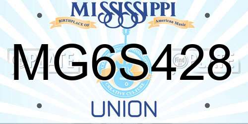 MG6S428 Mississippi License Plate