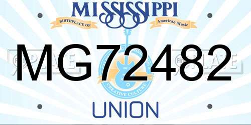 MG72482 Mississippi License Plate