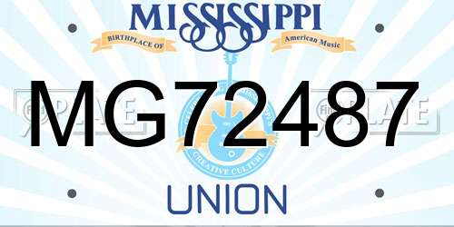 MG72487 Mississippi License Plate