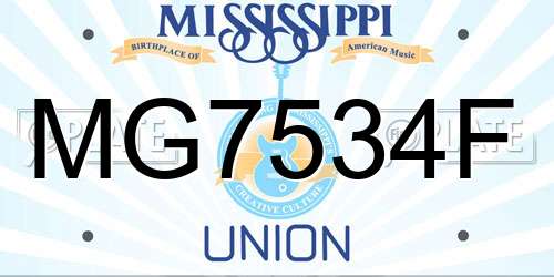MG7534F Mississippi License Plate