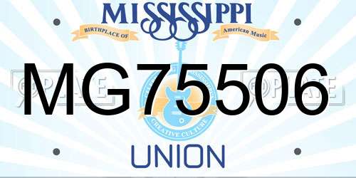 MG75506 Mississippi License Plate