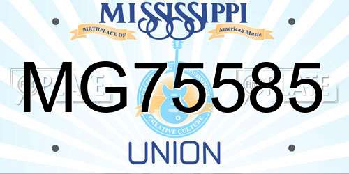 MG75585 Mississippi License Plate