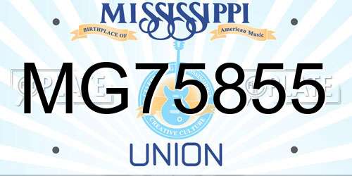 MG75855 Mississippi License Plate