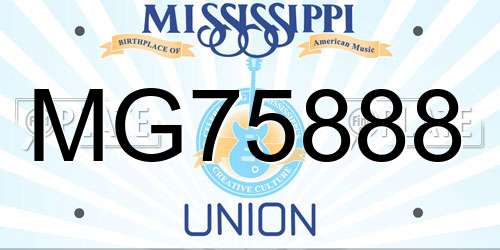 MG75888 Mississippi License Plate