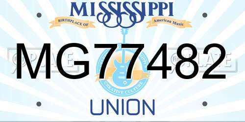 MG77482 Mississippi License Plate