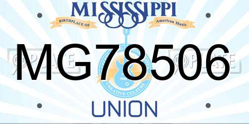 MG78506 Mississippi License Plate