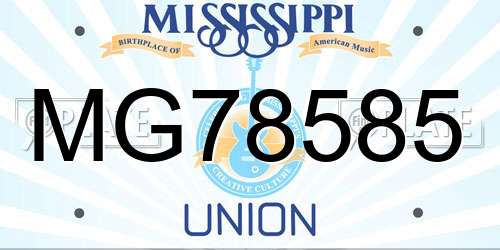 MG78585 Mississippi License Plate