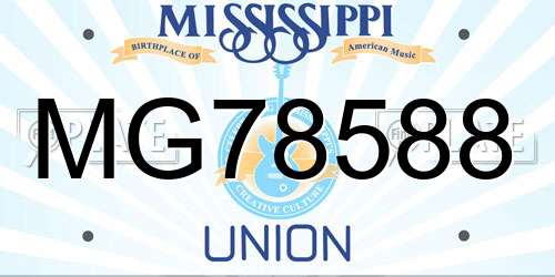 MG78588 Mississippi License Plate