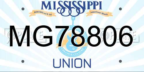 MG78806 Mississippi License Plate