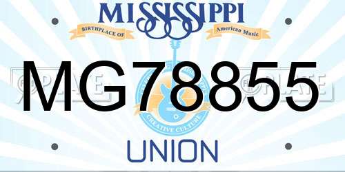 MG78855 Mississippi License Plate