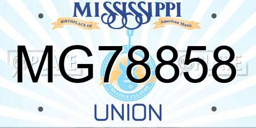 MG78858 Mississippi License Plate