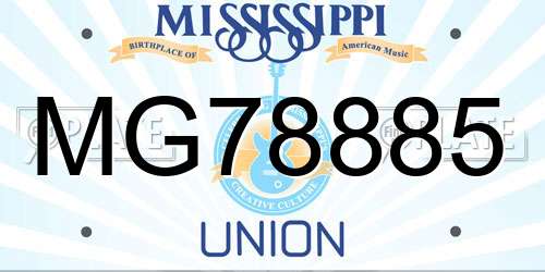 MG78885 Mississippi License Plate