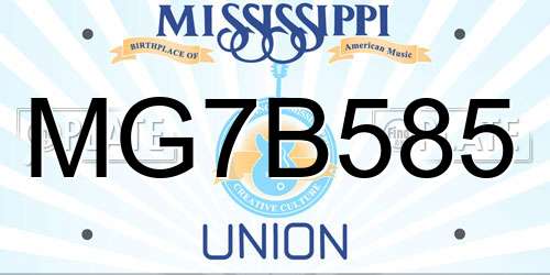 MG7B585 Mississippi License Plate