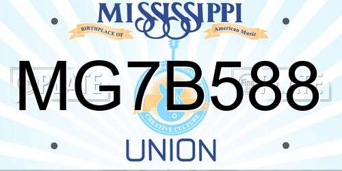 MG7B588 Mississippi License Plate