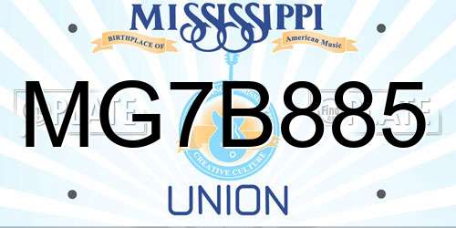 MG7B885 Mississippi License Plate
