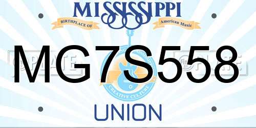 MG7S558 Mississippi License Plate