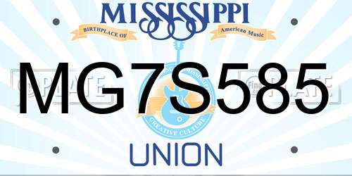 MG7S585 Mississippi License Plate