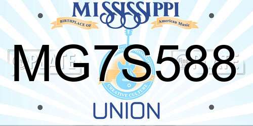 MG7S588 Mississippi License Plate