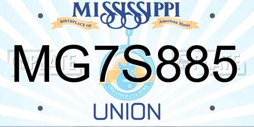 MG7S885 Mississippi License Plate