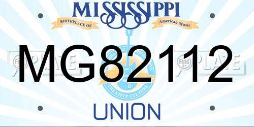 MG82112 Mississippi License Plate