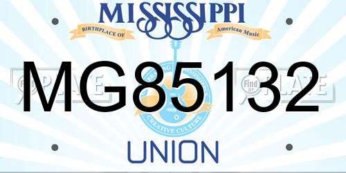 MG85132 Mississippi License Plate