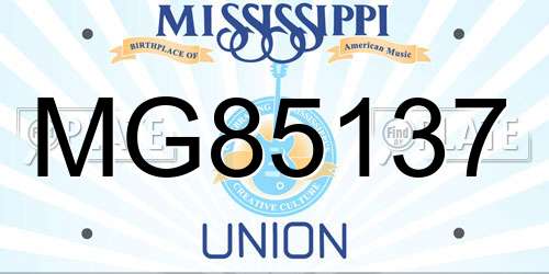 MG85137 Mississippi License Plate