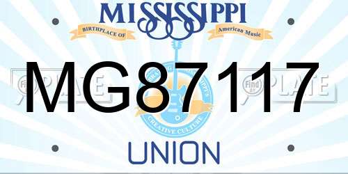 MG87117 Mississippi License Plate