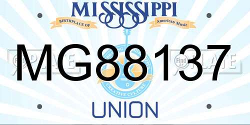 MG88137 Mississippi License Plate