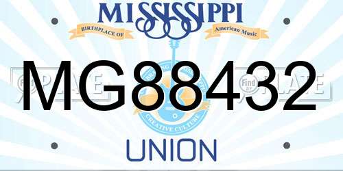 MG88432 Mississippi License Plate