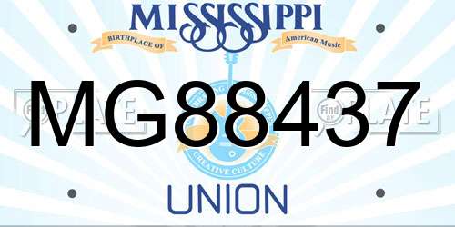 MG88437 Mississippi License Plate