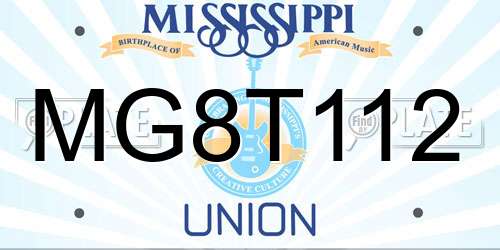 MG8T112 Mississippi License Plate