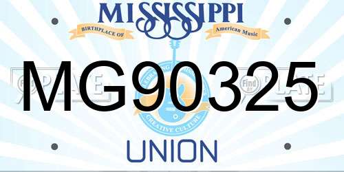MG90325 Mississippi License Plate