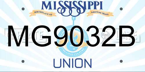MG9032B Mississippi License Plate
