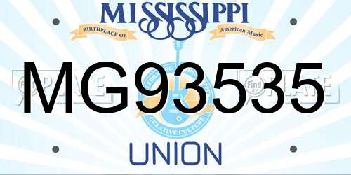 MG93535 Mississippi License Plate