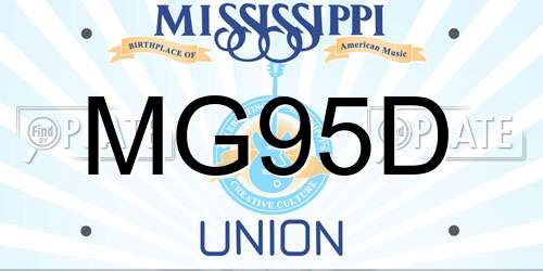 MG95D Mississippi License Plate