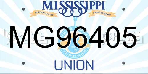 MG96405 Mississippi License Plate