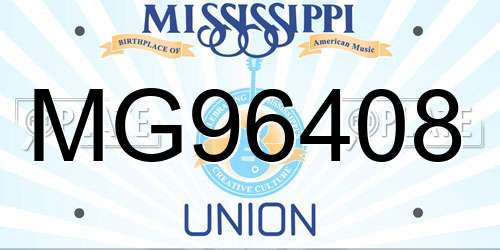 MG96408 Mississippi License Plate