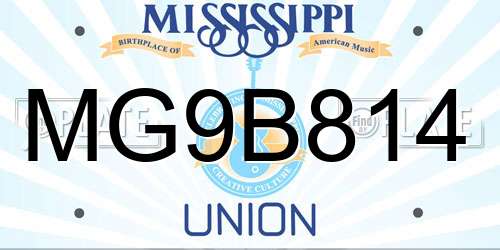 MG9B814 Mississippi License Plate