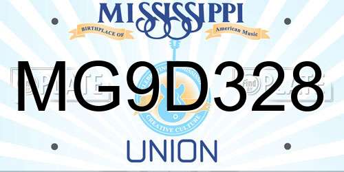 MG9D328 Mississippi License Plate
