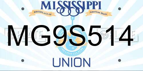 MG9S514 Mississippi License Plate