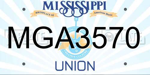 MGA3570 Mississippi License Plate