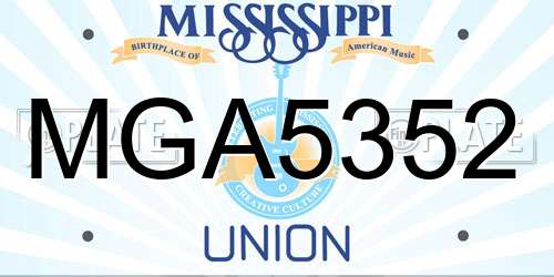 MGA5352 Mississippi License Plate
