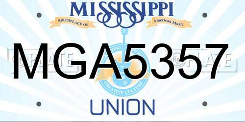 MGA5357 Mississippi License Plate