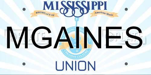 MGAINES Mississippi License Plate