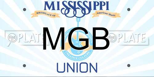 MGB Mississippi License Plate