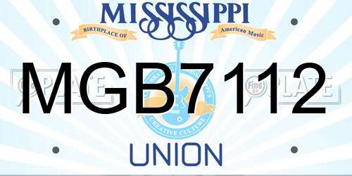 MGB7112 Mississippi License Plate